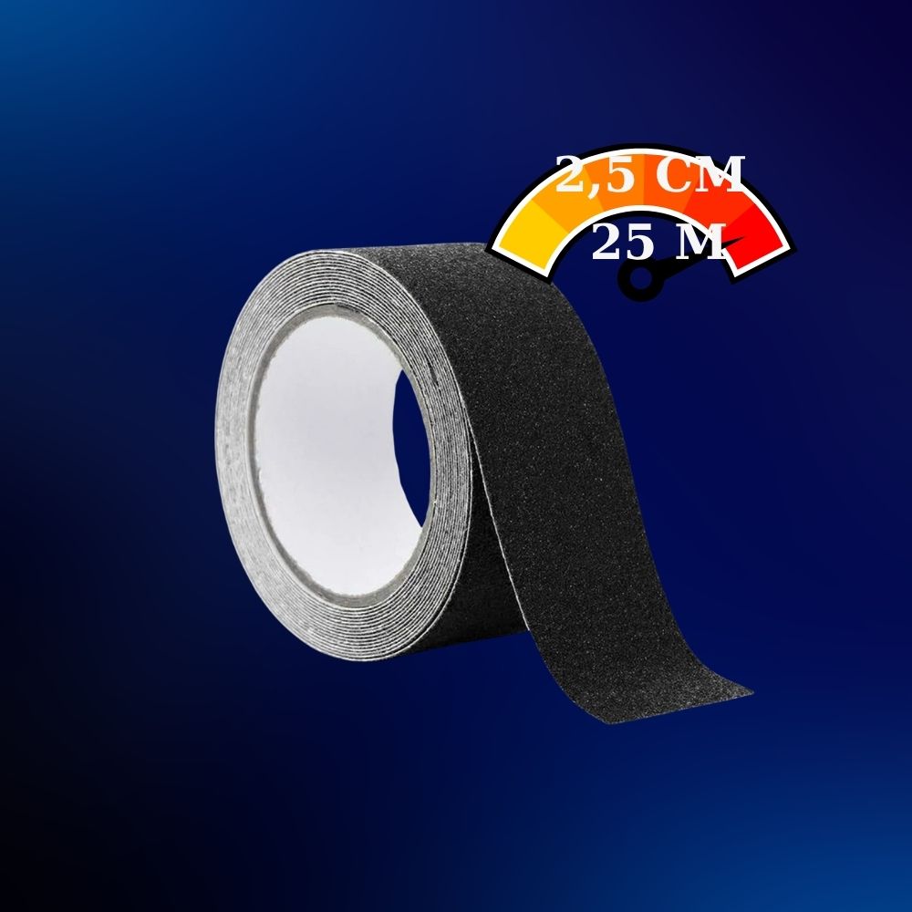 Siyah-Kaydirmaz-Merdiven-Bandi-25-cm-x-25-M Siyah Kaydırmaz Merdiven Bandı 2,5 cm x 25 M
